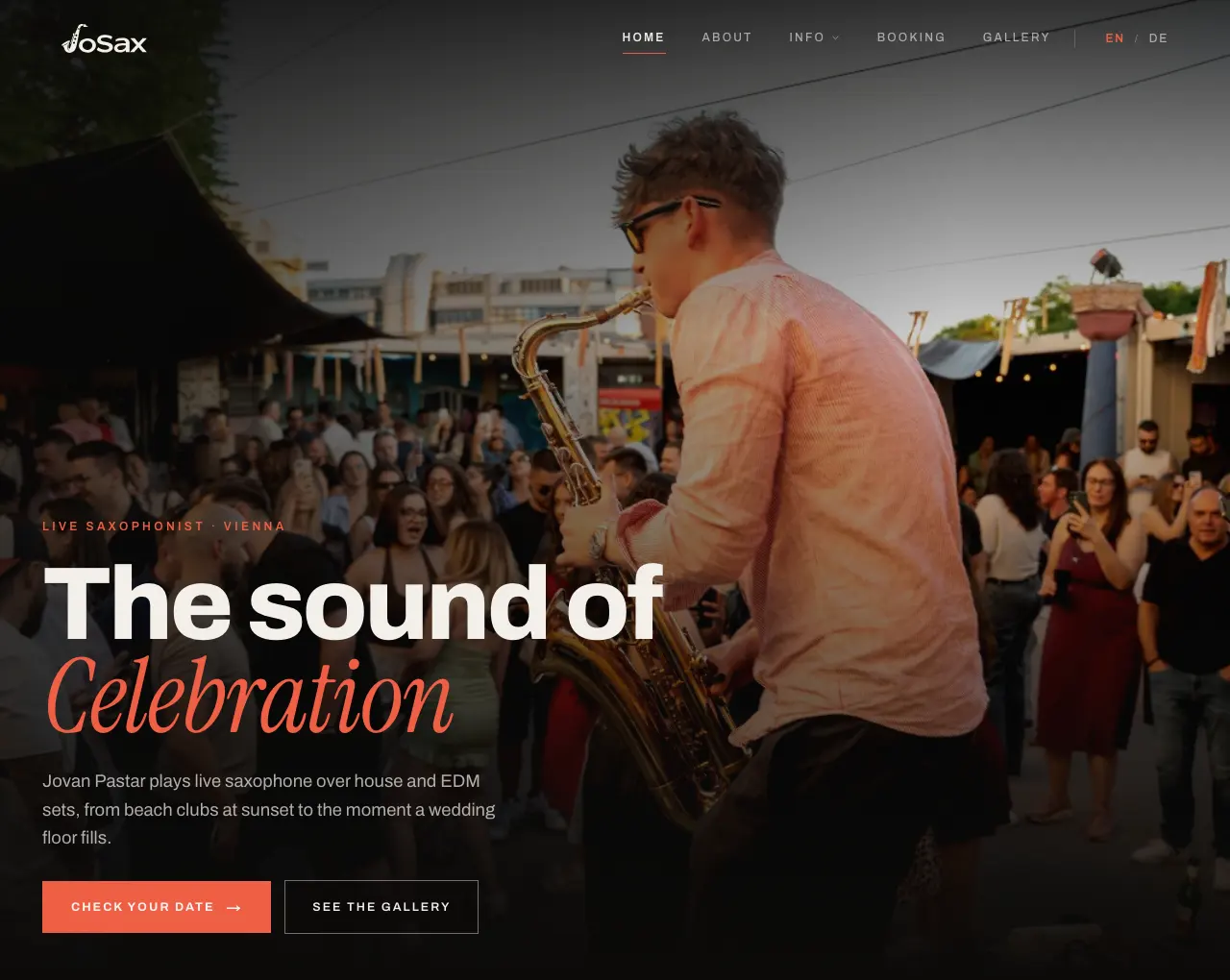 Josax saxophonist and DJ booking site