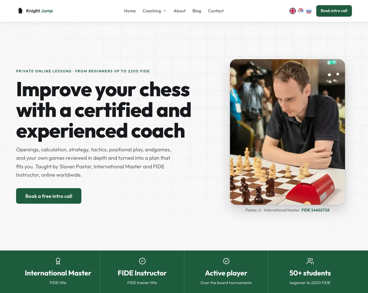 Knight Jump chess coaching site