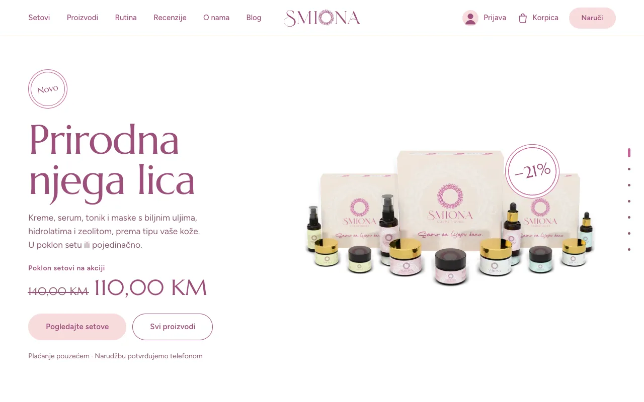 Smiona natural skincare shop